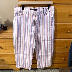 Gloria Vanderbilt Multicolor Striped Cropped Pants